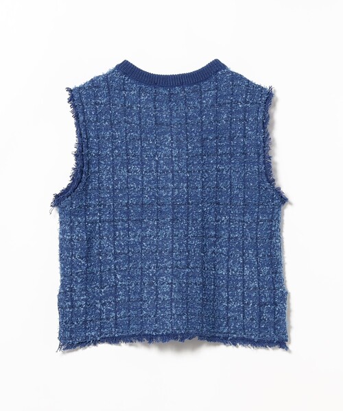 B:MING by BEAMS(ビーミングバイビームス)の「ツイード ニット ベスト 25SS(ベスト・レディース・ブラック/ホワイト系その他5/ブルー・ONE SIZE)」の8枚目の写真