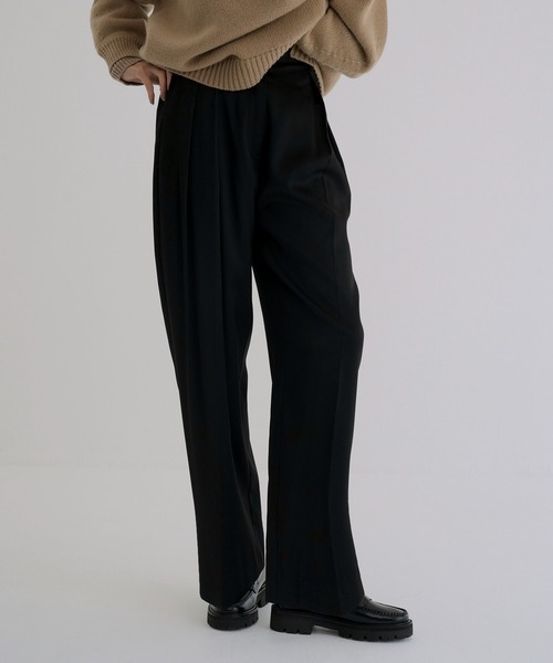セール】BRIGHT TWILL IN TUCK PANTS（スラックス）｜CLANE（クラネ