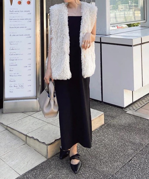 merrylatte(メリーラテ)の「もこもこフェイクファーベスト(ベスト・レディース・アイボリー・FREE)」の12枚目の写真