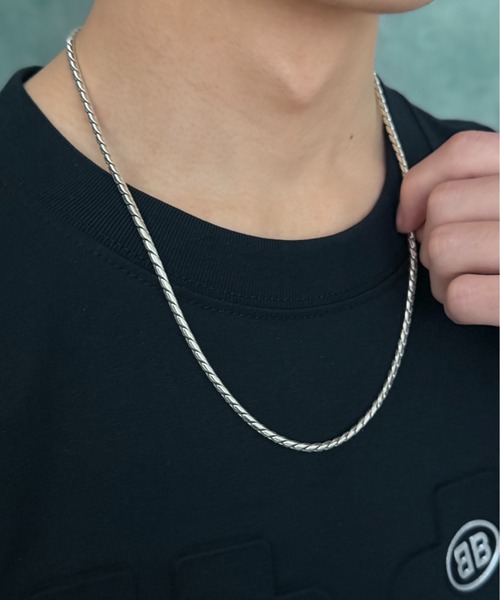 UNOARGENTO ネックレス　silver925 italy 未使用 TEN. ネックレス SILVER925 クローシェネックレス レディース