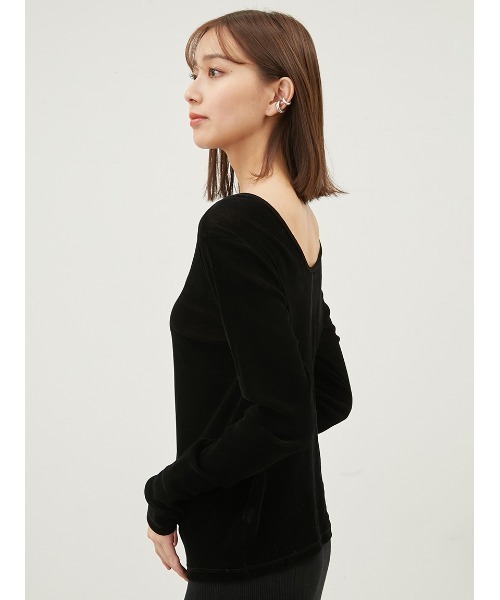 Mila Owen（ミラオーウェン）の「フロッキーメッシュT【手洗い可能】（Tシャツ/カットソー・レディース・イエロー/ブラック/アイボリー/ピンク・1/0）」の8枚目の写真