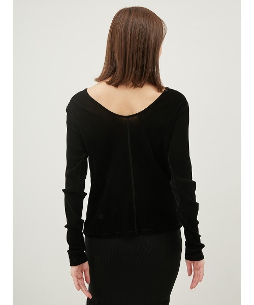 Mila Owen（ミラオーウェン）の「フロッキーメッシュT【手洗い可能】（Tシャツ/カットソー・レディース・イエロー/ブラック/アイボリー/ピンク・1/0）」の9枚目の写真