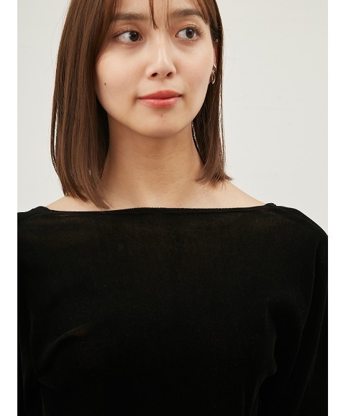 Mila Owen（ミラオーウェン）の「フロッキーメッシュT【手洗い可能】（Tシャツ/カットソー・レディース・イエロー/ブラック/アイボリー/ピンク・1/0）」の10枚目の写真