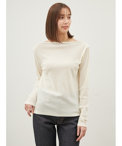 Mila Owen（ミラオーウェン）の「フロッキーメッシュT【手洗い可能】（Tシャツ/カットソー・レディース・イエロー/ブラック/アイボリー/ピンク・1/0）」の14枚目の写真