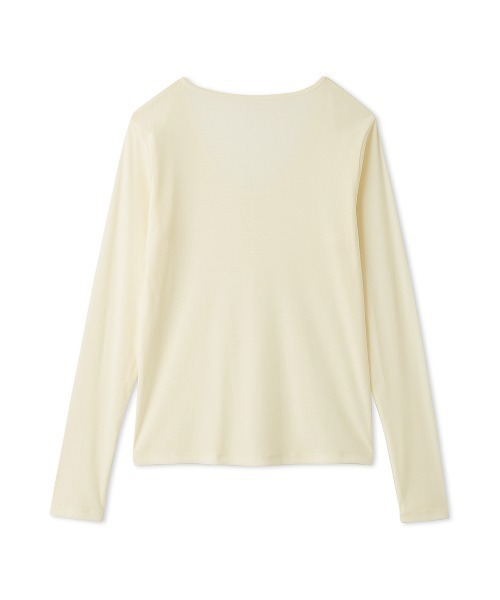 Mila Owen（ミラオーウェン）の「フロッキーメッシュT【手洗い可能】（Tシャツ/カットソー・レディース・イエロー/ブラック/アイボリー/ピンク・1/0）」の17枚目の写真