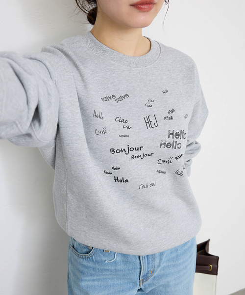 ＋81BRANCA（ハチイチブランカ）の「+81BRANCA/ハチイチブランカ SLOBE別注 HELLO スウェット（スウェット・レディース・ライトグレー/ホワイト・FREE）」の14枚目の写真