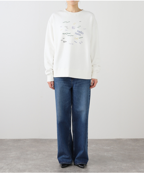 ＋81BRANCA（ハチイチブランカ）の「+81BRANCA/ハチイチブランカ SLOBE別注 HELLO スウェット（スウェット・レディース・ライトグレー/ホワイト・FREE）」の16枚目の写真