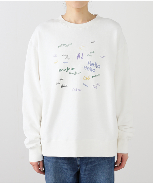 ＋81BRANCA（ハチイチブランカ）の「+81BRANCA/ハチイチブランカ SLOBE別注 HELLO スウェット（スウェット・レディース・ライトグレー/ホワイト・FREE）」の17枚目の写真