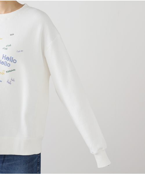＋81BRANCA（ハチイチブランカ）の「+81BRANCA/ハチイチブランカ SLOBE別注 HELLO スウェット（スウェット・レディース・ライトグレー/ホワイト・FREE）」の9枚目の写真