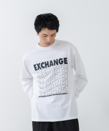 【OUTDOOR EXCHANGE/アウトドアエクスチェンジ】ウェーブプリントクルーネックロンT オーバーサイズ