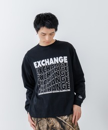 【OUTDOOR EXCHANGE/アウトドアエクスチェンジ】ウェーブプリントクルーネックロンT オーバーサイズ
