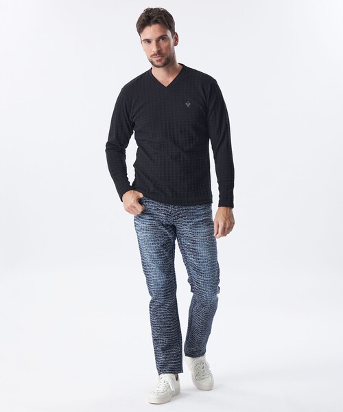 EPOCA UOMO(エポカウォモ)の「クロコダイルデニムパンツ(デニムパンツ・メンズ・ネイビー/オフホワイト・46/48)」の12枚目の写真