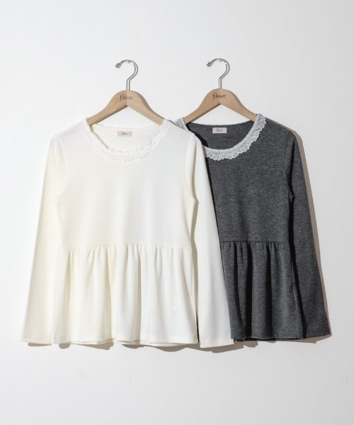 flower（フラワー）の「スワンレーストップ（Tシャツ/カットソー・レディース・アイボリー/グレー・FREE）」の7枚目の写真