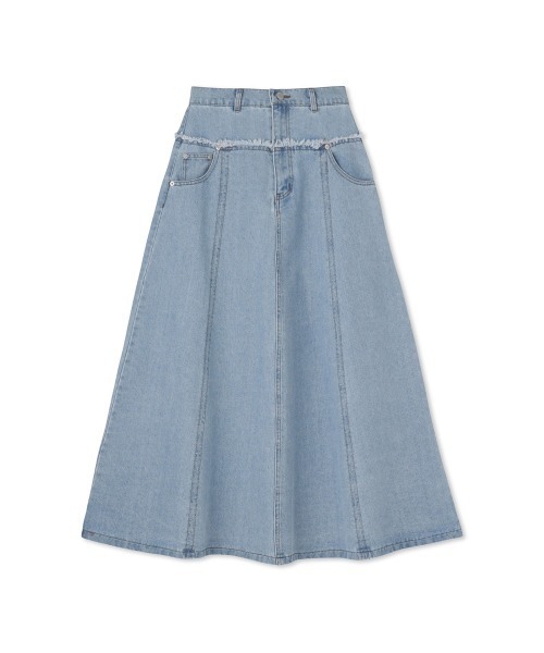 VICKY（ビッキー）の「デニム切り替えフレアスカート≪手洗い可能≫（デニムスカート・レディース・ライトブルー/ブルー/ライトグレー・M）」の21枚目の写真