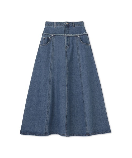 VICKY（ビッキー）の「デニム切り替えフレアスカート≪手洗い可能≫（デニムスカート・レディース・ライトブルー/ブルー/ライトグレー・M）」の22枚目の写真