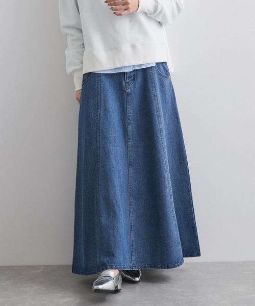VICKY（ビッキー）の「デニム切り替えフレアスカート≪手洗い可能≫（デニムスカート・レディース・ライトブルー/ブルー/ライトグレー・M）」の12枚目の写真