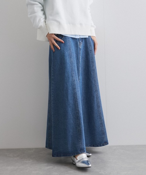 VICKY（ビッキー）の「デニム切り替えフレアスカート≪手洗い可能≫（デニムスカート・レディース・ライトブルー/ブルー/ライトグレー・M）」の13枚目の写真