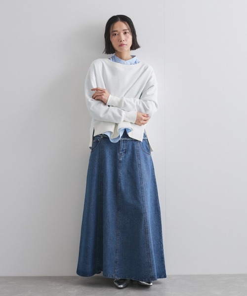 VICKY（ビッキー）の「デニム切り替えフレアスカート≪手洗い可能≫（デニムスカート・レディース・ライトブルー/ブルー/ライトグレー・M）」の15枚目の写真