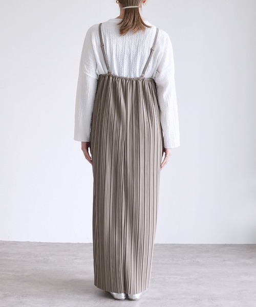 reca（レカ）の「迷わず着れる！大人のプリーツキャミワンピース（ワンピース・レディース・ブラック/グレイッシュベージュ/ゼブラ/ブラウン系その他/チャコールグレー・L/M）」の18枚目の写真