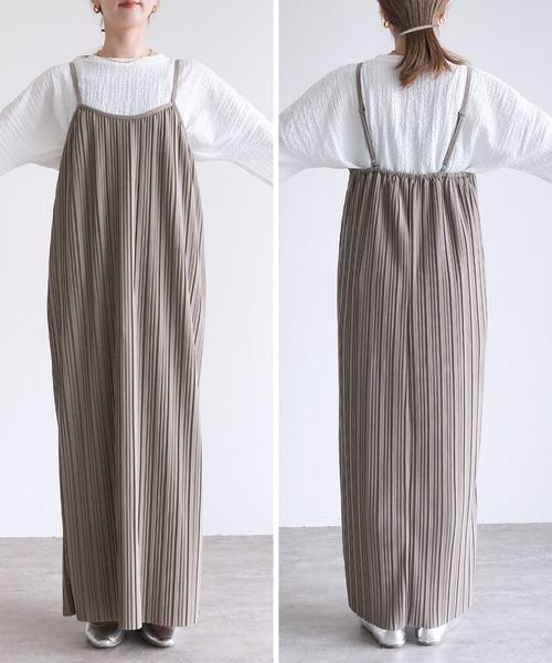 reca（レカ）の「迷わず着れる！大人のプリーツキャミワンピース（ワンピース・レディース・ブラック/グレイッシュベージュ/ゼブラ/ブラウン系その他/チャコールグレー・L/M）」の19枚目の写真