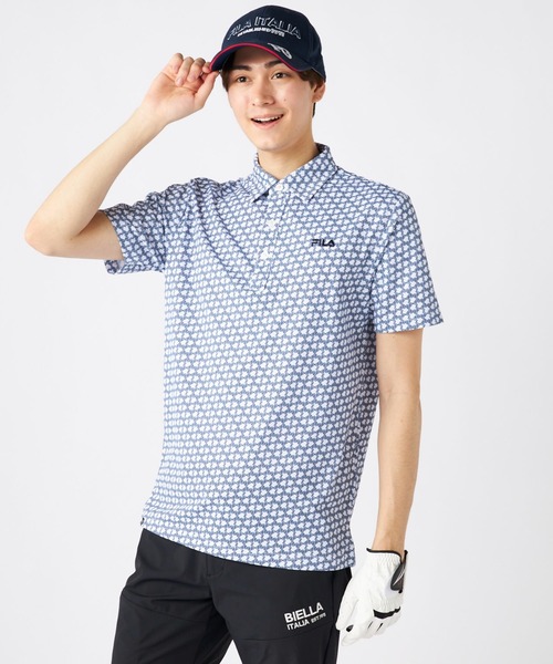 セール】【FILA GOLF】プレミアムカノコ FGロゴ総柄 半袖