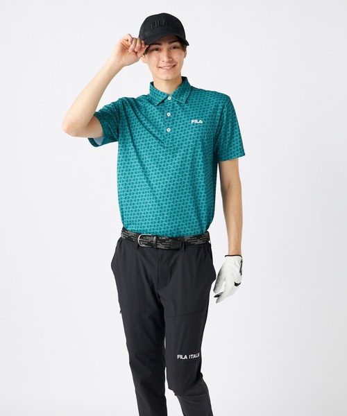 23区GOLF 鳥 総柄 半袖 ポロシャツ ゴルフ 速乾性 アニマル グリーン 23区GOLF 鳥 総柄 半袖 ポロシャツ ゴルフ 速乾性 アニマル