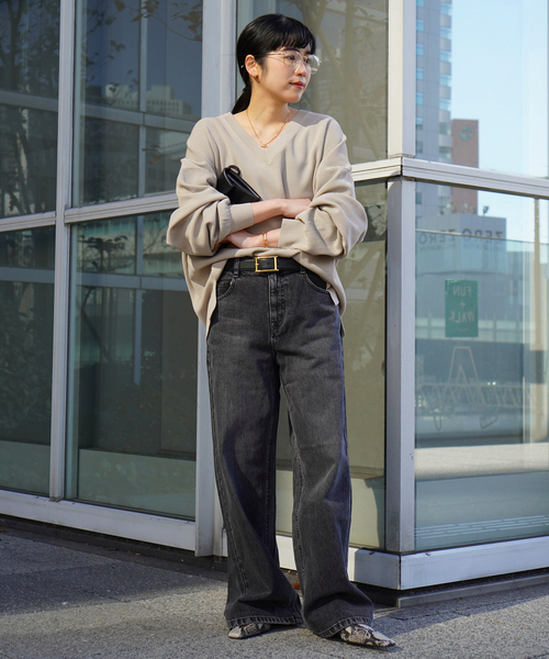 AP STUDIO（エーピーストゥディオ）の「ワイドVネックニット（ニット