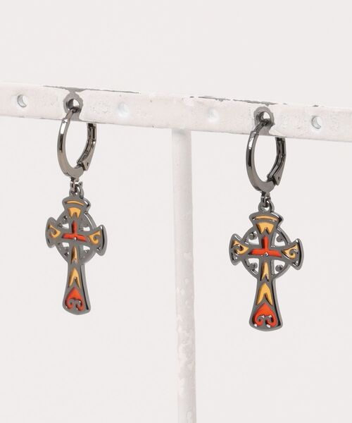 チャイハネ(チャイハネ)の「【チャイハネ】ミナレッドMEN'Sピアス(ピアス(両耳用)・メンズ・ブラック×レッド/マルチ/レッド/ブラウン/レインボー/グリーン/ターコイズブルー/ブルー/ブラック/パープル・FREE)」の8枚目の写真