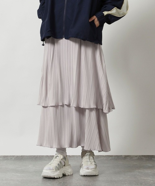 LAKOLE（ラコレ）の「プリーツティアードスカート / 319092（スカート・レディース・ブラック/グレー/オフホワイト/イエロー・FREE）」の3枚目の写真