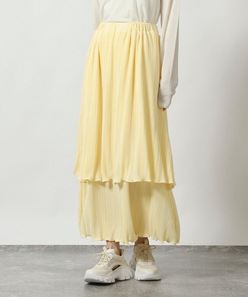 LAKOLE（ラコレ）の「プリーツティアードスカート / 319092（スカート・レディース・ブラック/グレー/オフホワイト/イエロー・FREE）」の4枚目の写真