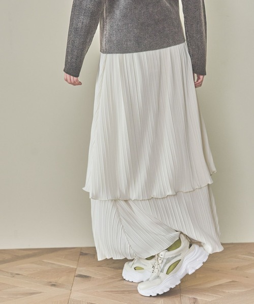 LAKOLE（ラコレ）の「プリーツティアードスカート / 319092（スカート・レディース・ブラック/グレー/オフホワイト/イエロー・FREE）」の14枚目の写真