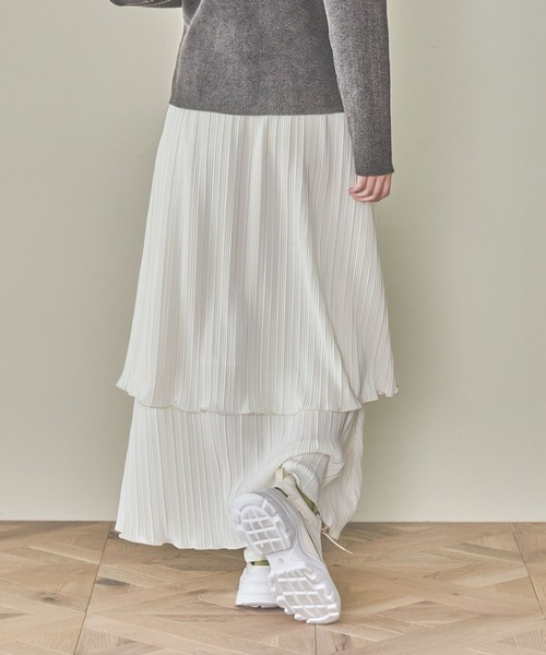 LAKOLE（ラコレ）の「プリーツティアードスカート / 319092（スカート・レディース・ブラック/グレー/オフホワイト/イエロー・FREE）」の15枚目の写真
