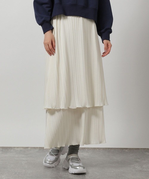 LAKOLE（ラコレ）の「プリーツティアードスカート / 319092（スカート・レディース・ブラック/グレー/オフホワイト/イエロー・FREE）」の16枚目の写真