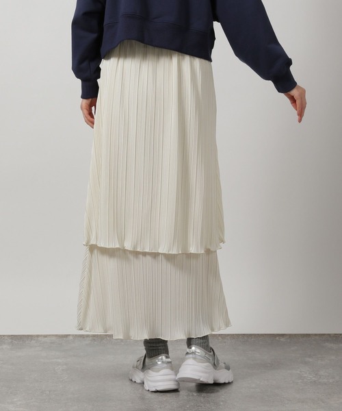 LAKOLE（ラコレ）の「プリーツティアードスカート / 319092（スカート・レディース・ブラック/グレー/オフホワイト/イエロー・FREE）」の18枚目の写真