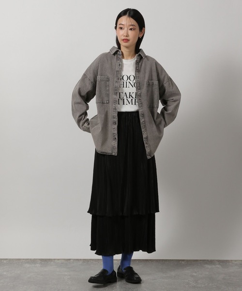 LAKOLE（ラコレ）の「プリーツティアードスカート / 319092（スカート・レディース・ブラック/グレー/オフホワイト/イエロー・FREE）」の19枚目の写真