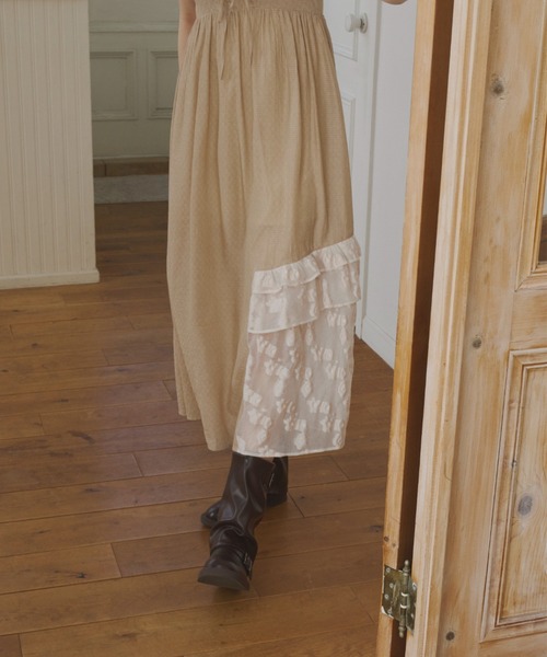 idem（イデム）の「lace up docking onepiece／レースアップドッキングワンピース（ワンピース・レディース・ベージュ/テラコッタ・FREE）」の13枚目の写真