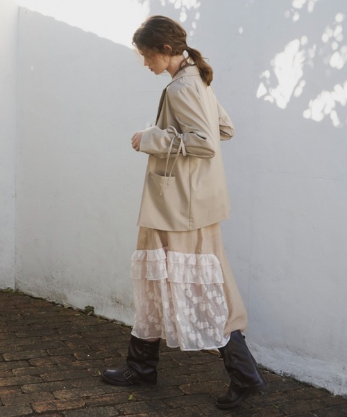 idem（イデム）の「lace up docking onepiece／レースアップドッキングワンピース（ワンピース・レディース・ベージュ/テラコッタ・FREE）」の16枚目の写真