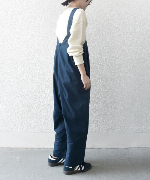 SHIPS any(シップス エニィ)の「SHIPS any:〈洗濯機可能〉リネン ミックス タック ワイド サロペット(サロペット/オーバーオール・レディース・ブラウン/ネイビー・ONE SIZE)」の19枚目の写真