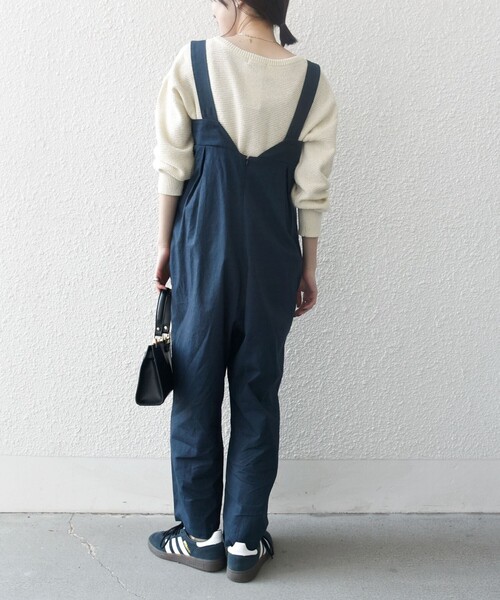 SHIPS any(シップス エニィ)の「SHIPS any:〈洗濯機可能〉リネン ミックス タック ワイド サロペット(サロペット/オーバーオール・レディース・ブラウン/ネイビー・ONE SIZE)」の20枚目の写真