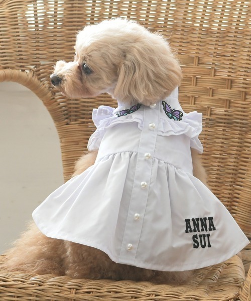 セール】ANNA SUI/蝶刺繍シャツワンピース(ペットウェア セール】ANNA SUI/蝶刺繍シャツワンピース(ペットウェア