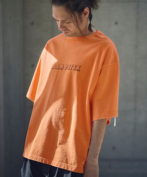 ADAM PATEK（アダムパテック）の「ADAMPATEK/shadow logo short sleeve T/シャドウロゴプリントTシャツ（Tシャツ/カットソー・メンズ・オレンジ/ホワイト/ブラック・1/2）」の18枚目の写真
