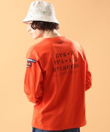 メンズのTシャツ/カットソー（オレンジ/橙色系・ボーダー柄