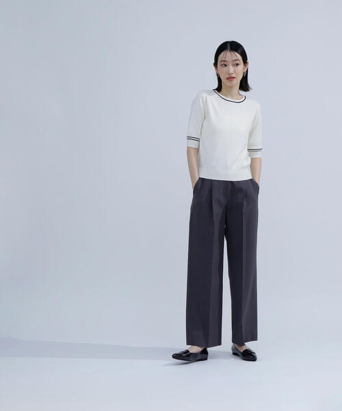 NATURAL BEAUTY BASIC（ナチュラルビューティーベーシック）の「◇総針ベーシックシリーズ クルーネックニット（ニット/セーター・レディース・ベージュ系その他/ホワイト系その他/ブルー系その他6/グリーン系その他6・FREE）」の6枚目の写真