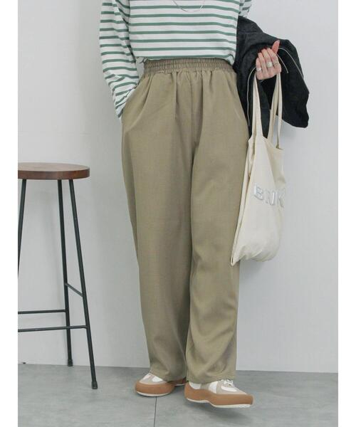 Samansa Mos2 blue(サマンサモスモスブルー)の「ハイウエストワイドパンツ(その他パンツ・レディース・ブラック/カーキ/グレー/キナリ・F)」の5枚目の写真