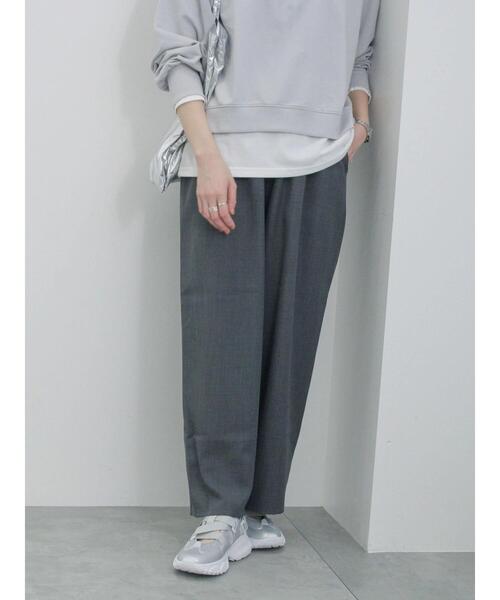 Samansa Mos2 blue(サマンサモスモスブルー)の「ハイウエストワイドパンツ(その他パンツ・レディース・ブラック/カーキ/グレー/キナリ・F)」の6枚目の写真