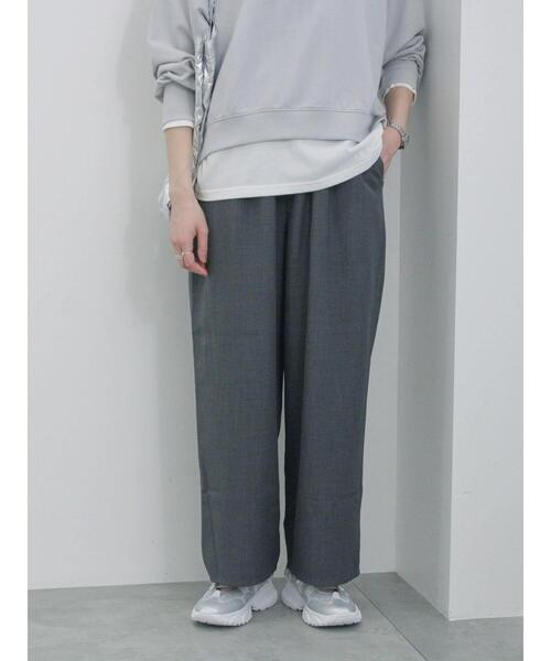 Samansa Mos2 blue(サマンサモスモスブルー)の「ハイウエストワイドパンツ(その他パンツ・レディース・ブラック/カーキ/グレー/キナリ・F)」の7枚目の写真