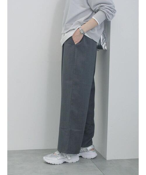 Samansa Mos2 blue(サマンサモスモスブルー)の「ハイウエストワイドパンツ(その他パンツ・レディース・ブラック/カーキ/グレー/キナリ・F)」の8枚目の写真