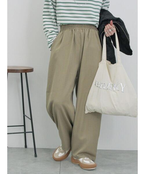 Samansa Mos2 blue(サマンサモスモスブルー)の「ハイウエストワイドパンツ(その他パンツ・レディース・ブラック/カーキ/グレー/キナリ・F)」の17枚目の写真