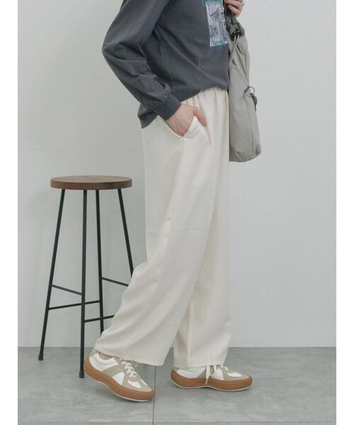 Samansa Mos2 blue(サマンサモスモスブルー)の「ハイウエストワイドパンツ(その他パンツ・レディース・ブラック/カーキ/グレー/キナリ・F)」の21枚目の写真