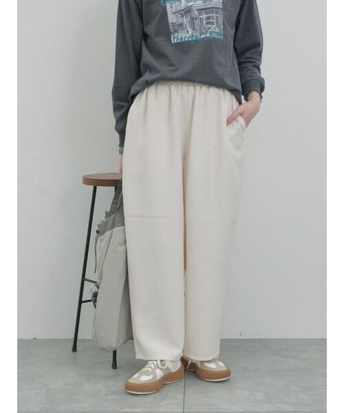 Samansa Mos2 blue(サマンサモスモスブルー)の「ハイウエストワイドパンツ(その他パンツ・レディース・ブラック/カーキ/グレー/キナリ・F)」の22枚目の写真